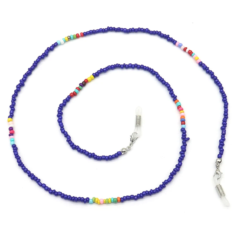 Темно-синие цветные акриловые бусины цепочка для очков цепочки шнур чтения