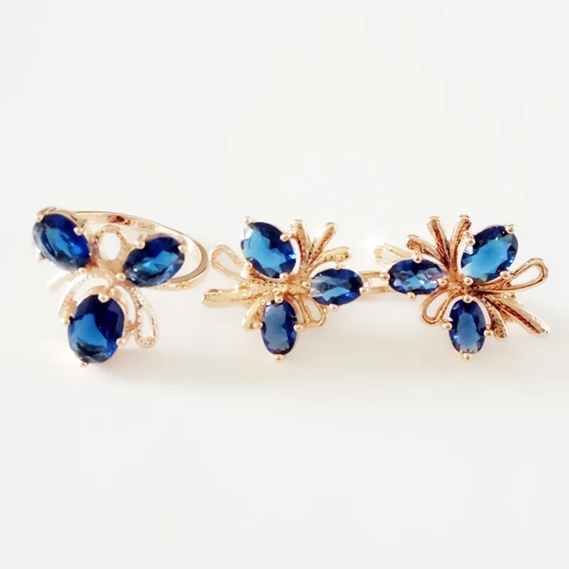 Корейские Богемские Ювелирные наборы 585 розового золота женские ювелирные