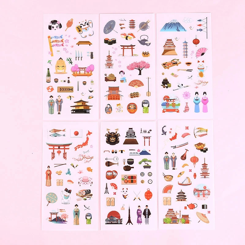 Мультяшные канцелярские наклейки упаковка сделай сам инструмент материал