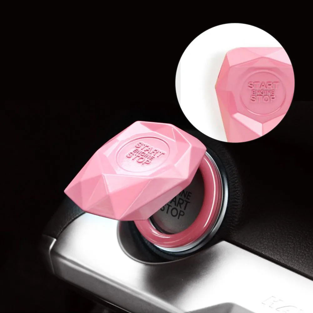 

Pink Car Interior Engine Ignition Start Stop Button Protective 3D Interior Sticker Car Interior Accessories