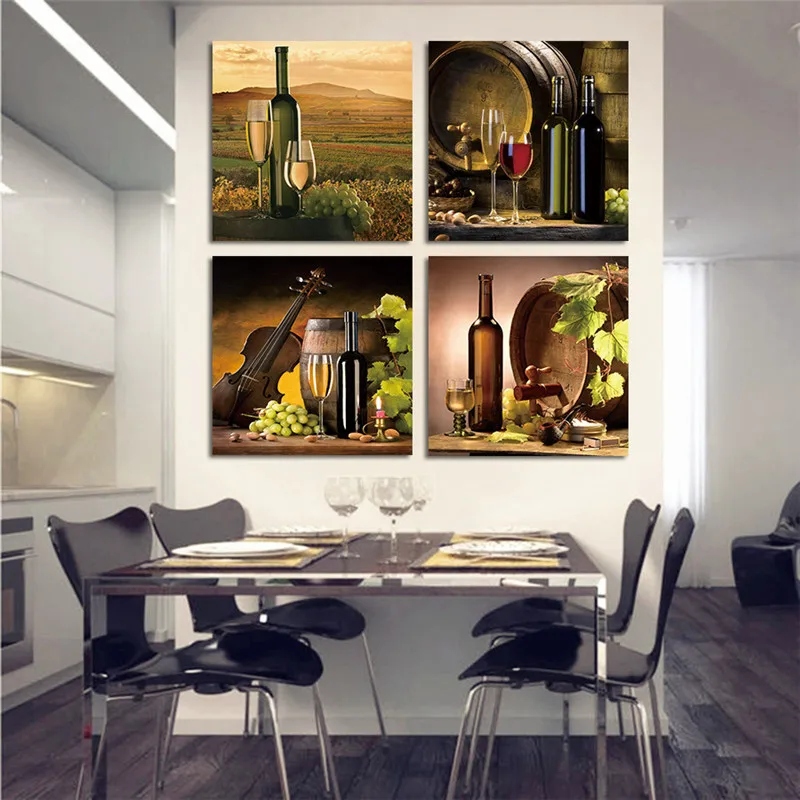 

Adornment picture Spray painting European style Glass Grape wine Canvas painting Personality