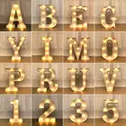 Светодиодный светильник с буквами, 26 букв, 0-9 цифр, настенный ночсветильник, украшение для вечеринки, свадьбы, светодиодный светильник, Декор для дома