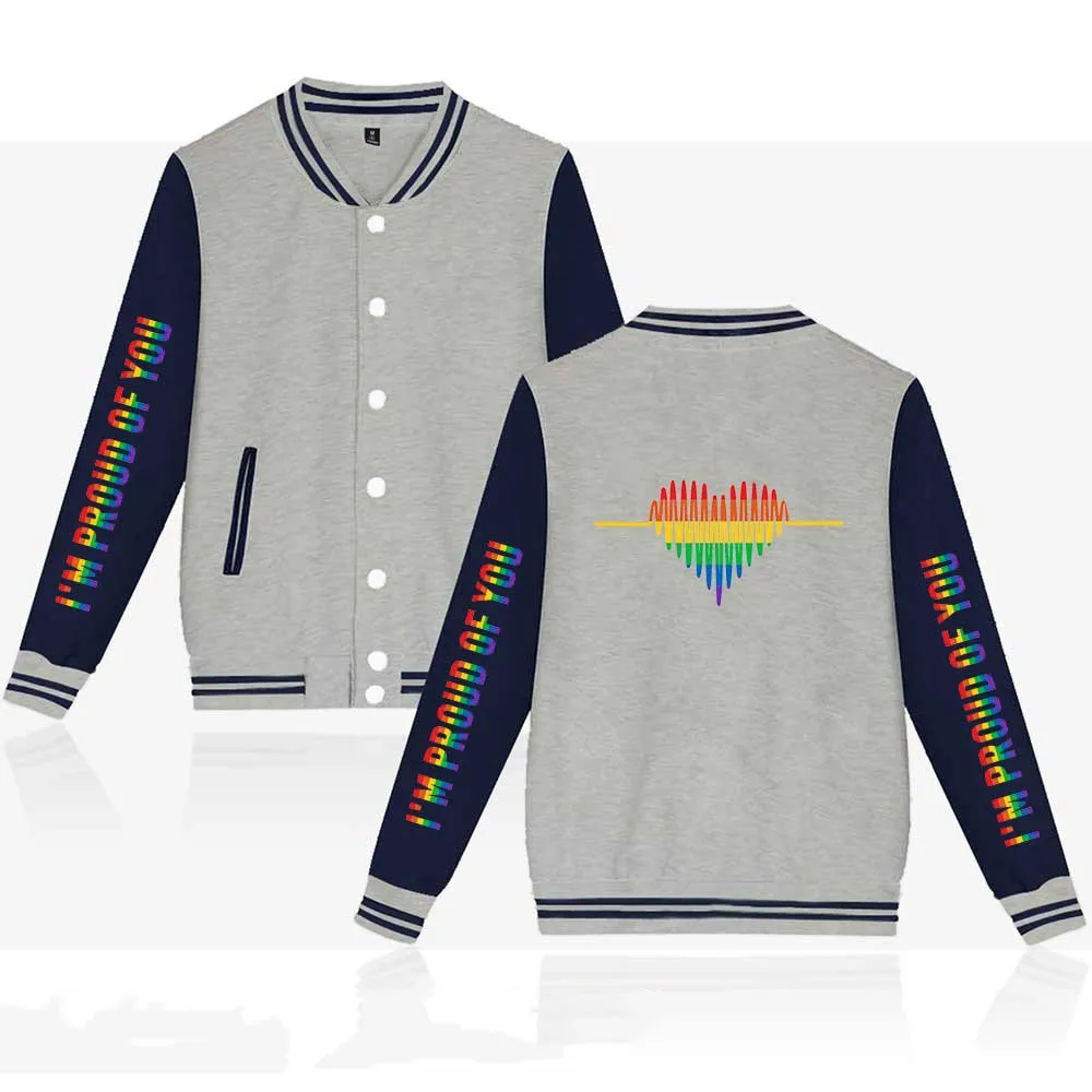 

LGBT baseball Jacket Men Women Rainbow Flag Lesbians Gays Print Men Hoodies Sweatshirt Fashion Harajuku Jackets Clothes