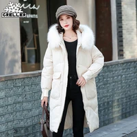 greller fur collar long hooded parkas 2021 new winter jacket women big pocket loose cotton padded winter coat women clothing