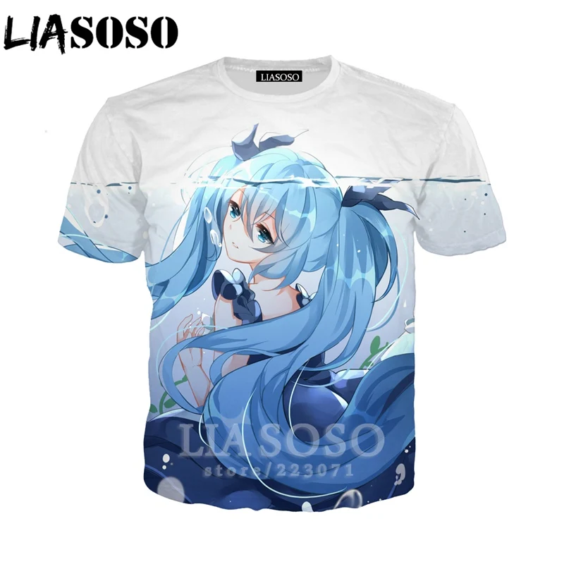 Футболка Hatsune Miku Мужская футболка LIASOSO Женская толстовка с рисунком аниме для