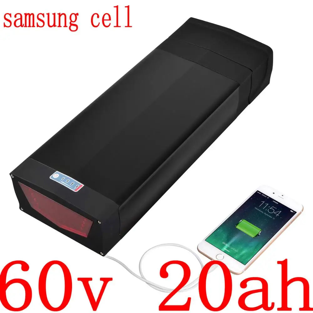 Литиевая батарея samsung для электрического велосипеда 60 В 1500 Вт 2000 2500 20 Ач 15 18 21 |
