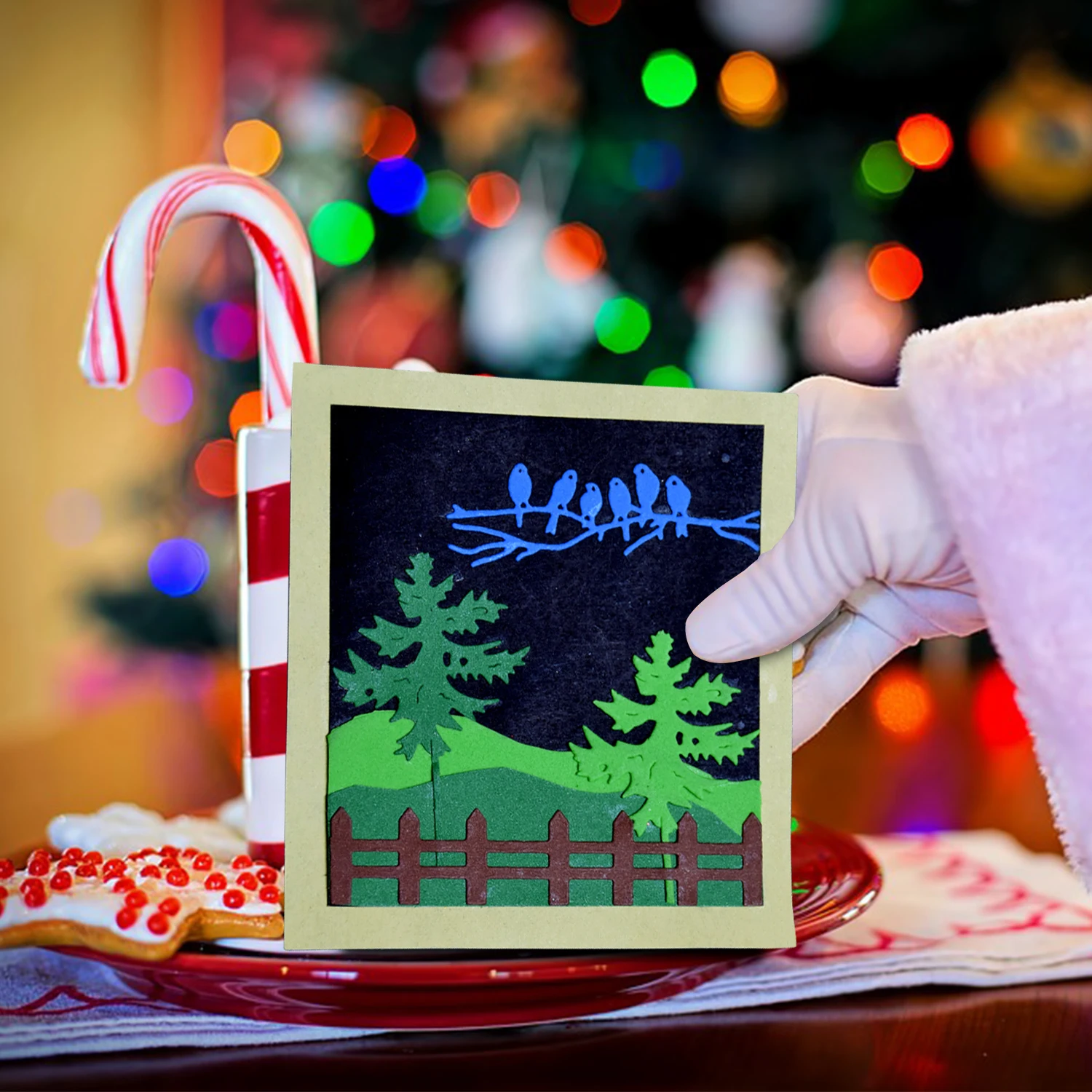 Металлические Вырубные штампы сделай сам Рождественское украшение форма кошки