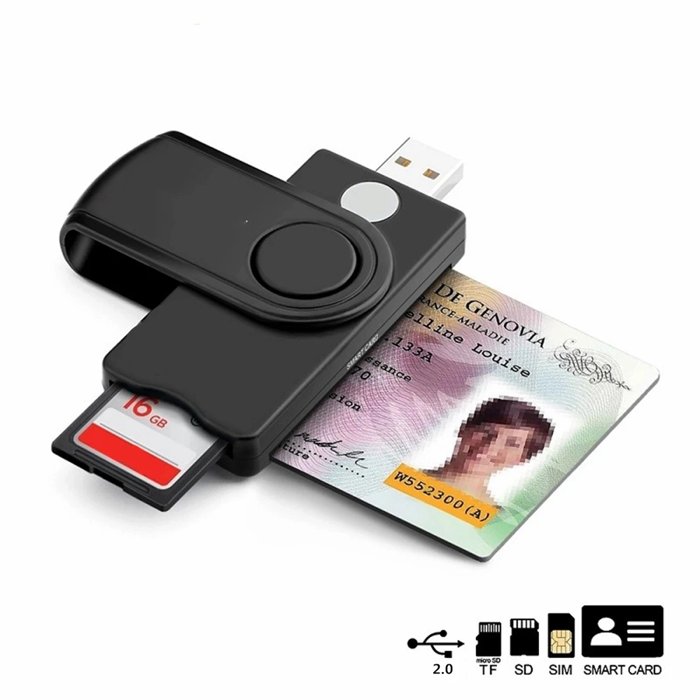 USB 2 0 устройство для чтения смарт-карт micro SD/TF карта памяти ID Bank EMV электронный DNIE days