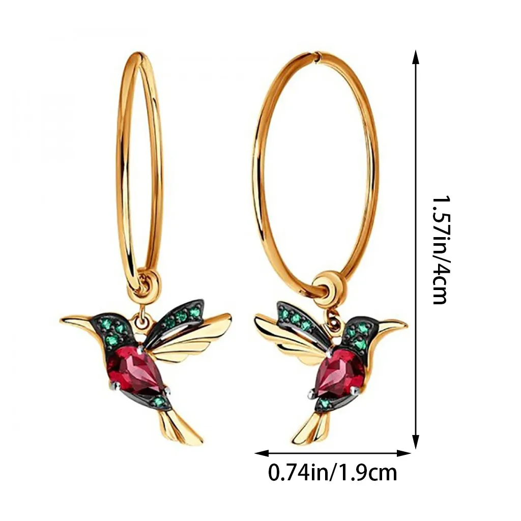 

Women's Earrings Pendientes Fashionable Wing Spreading Zircon Hummingbird Long Pendant Earchain Lady Jewelry