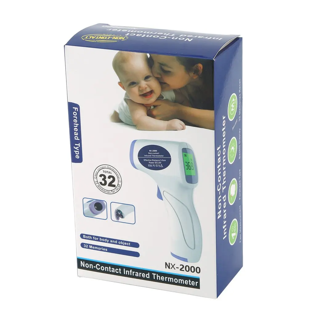 

Non-Contact Infrared Thermometer IR Digital Forehead Ear Fever Electronic Laser Body Temperature Home Outdoor Baby Adult