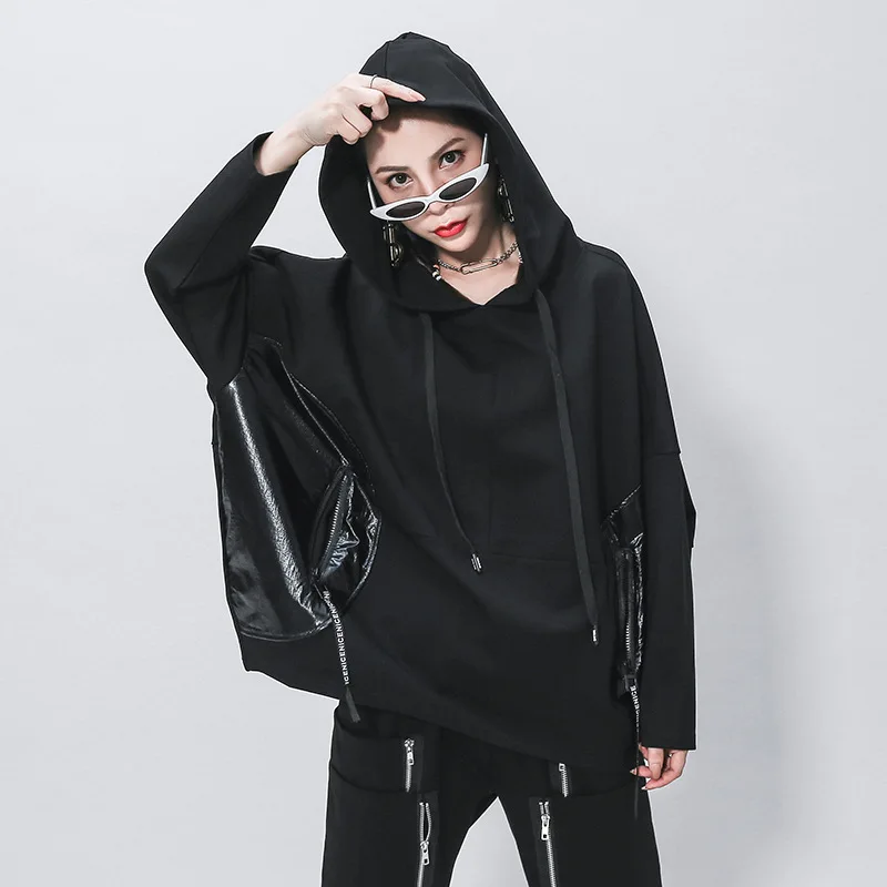 Женские толстовки с рукавами летучая мышь топ базовое пальто свободный капюшон