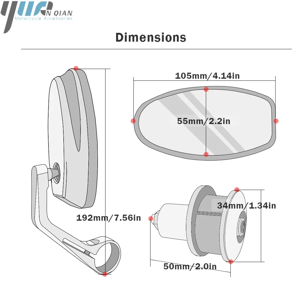 22 мм 7/8 &quotУниверсальный мотоцикл Ручка Бар Конец заднего вида боковые зеркала