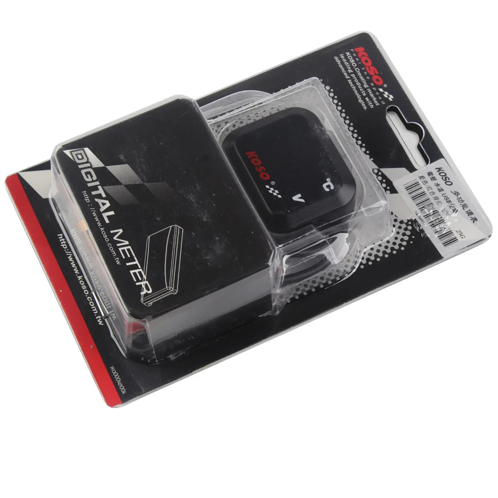 

New Motorcycle Universal KOSO Water Temperature Meter Voltmeter USB Charging Three-in-one Waterproof Meter