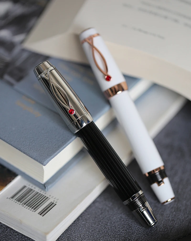 Ручка перьевая Moonman X1 с выдвижными чернилами иридиевая ручка EF/F Nib черная/белая