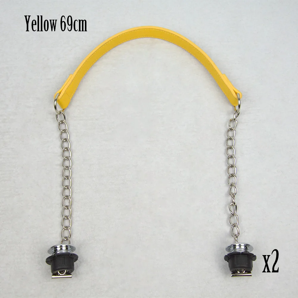 yellow Новинка, TANQU, 1 пара серебряных коротких толстых цепей Obag с металлическим напылением и винтом для сумки, женская сумка через плечо - Цвет: yellow