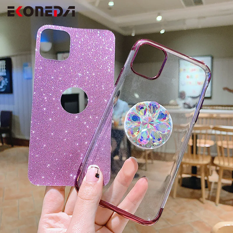 

EKONEDA Diamonds Phone Holder Case For Huawei P30 Lite P20 P40 Mate 20 30 Pro Lite Luxury Glitter Stand Case Soft TPU Cover