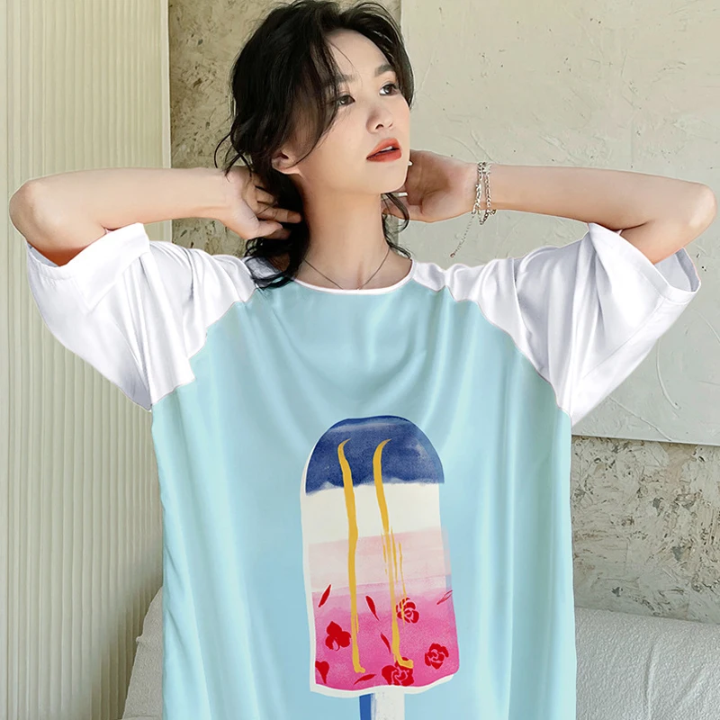 Roseheart Summer New Green Pink Luxury Fashion Sleepwear Faux Silk Loose Nightwear Sexy Mini Bathrobe Homewear Dress
