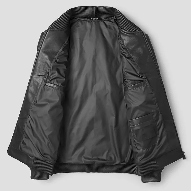 Куртка-пилот мужская из натуральной овечьей кожи зимняя теплая |