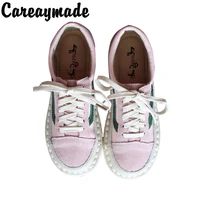 careaymade originals handicrafts shoespink shoes autumn new round head doll shoes korean version retro lacing shoes3color