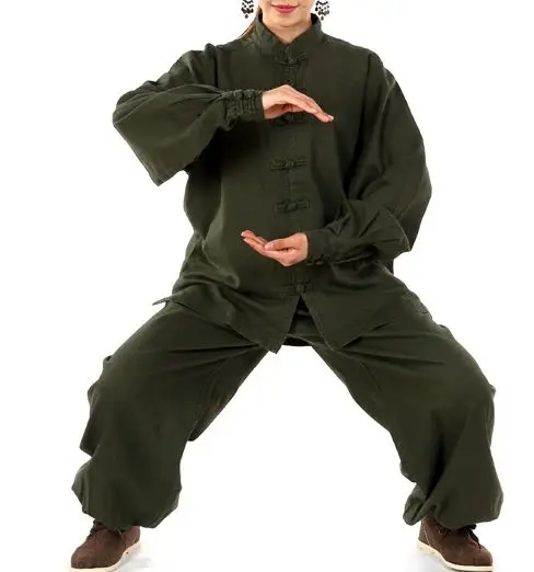 Унисекс 10 цветов толстый хлопок и лен кунг фу форма для боевых искусств костюмы