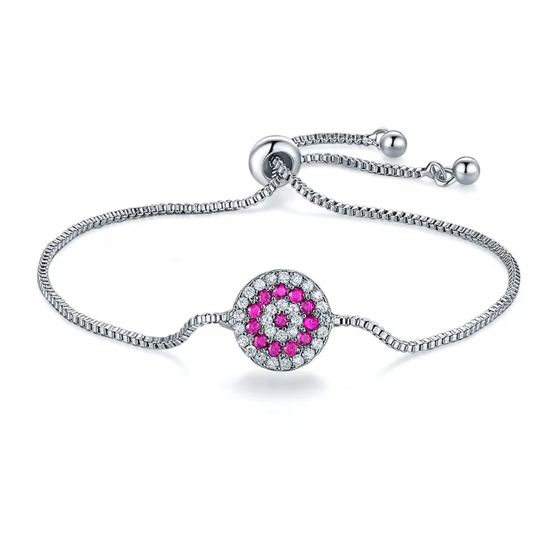Турецкий Дурной глаз счастливые браслеты для женщин синий кубический цирконий браслет серебряная цепочка регулируемый браслет Шарм ювелирные изделия подарок - Окраска металла: 2