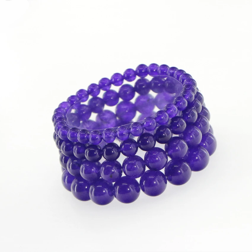 Модный натуральный камень нефрит аметиста 6-12 мм Круглый браслет из бисера