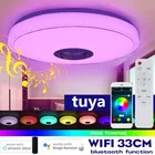 Светодиодная потолочная лампа Tuya, умный потолочный светильник с музыкой, RGB, с регулируемой яркостью, с поддержкой Bluetooth, работает с Google Home, Alexa, PFor for Home