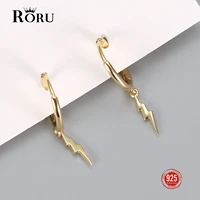 real 925 sterling silver earrings mini lightning gold color earrings cute circle earrings fine jewelry for women