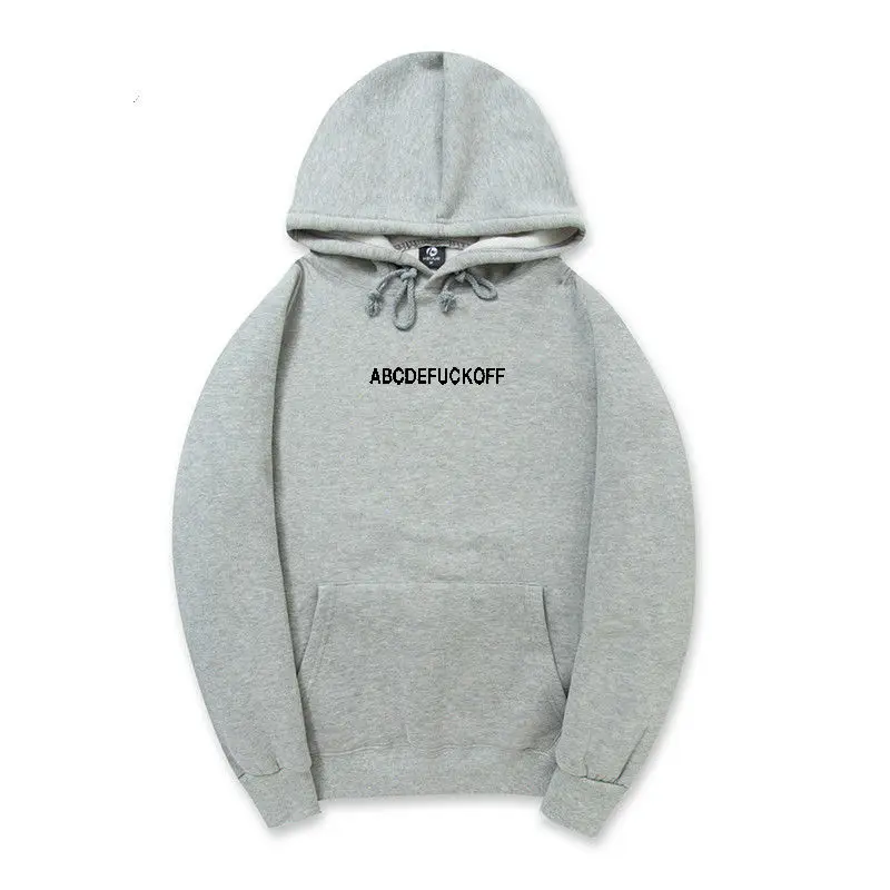 Gray Abcdebuckoff Женская толстовка с капюшоном Tumblr, модный джемпер с забавными буквами, пуловер, Повседневная Уличная одежда в стиле хип-хоп, толстовка 3XL - Цвет: Gray