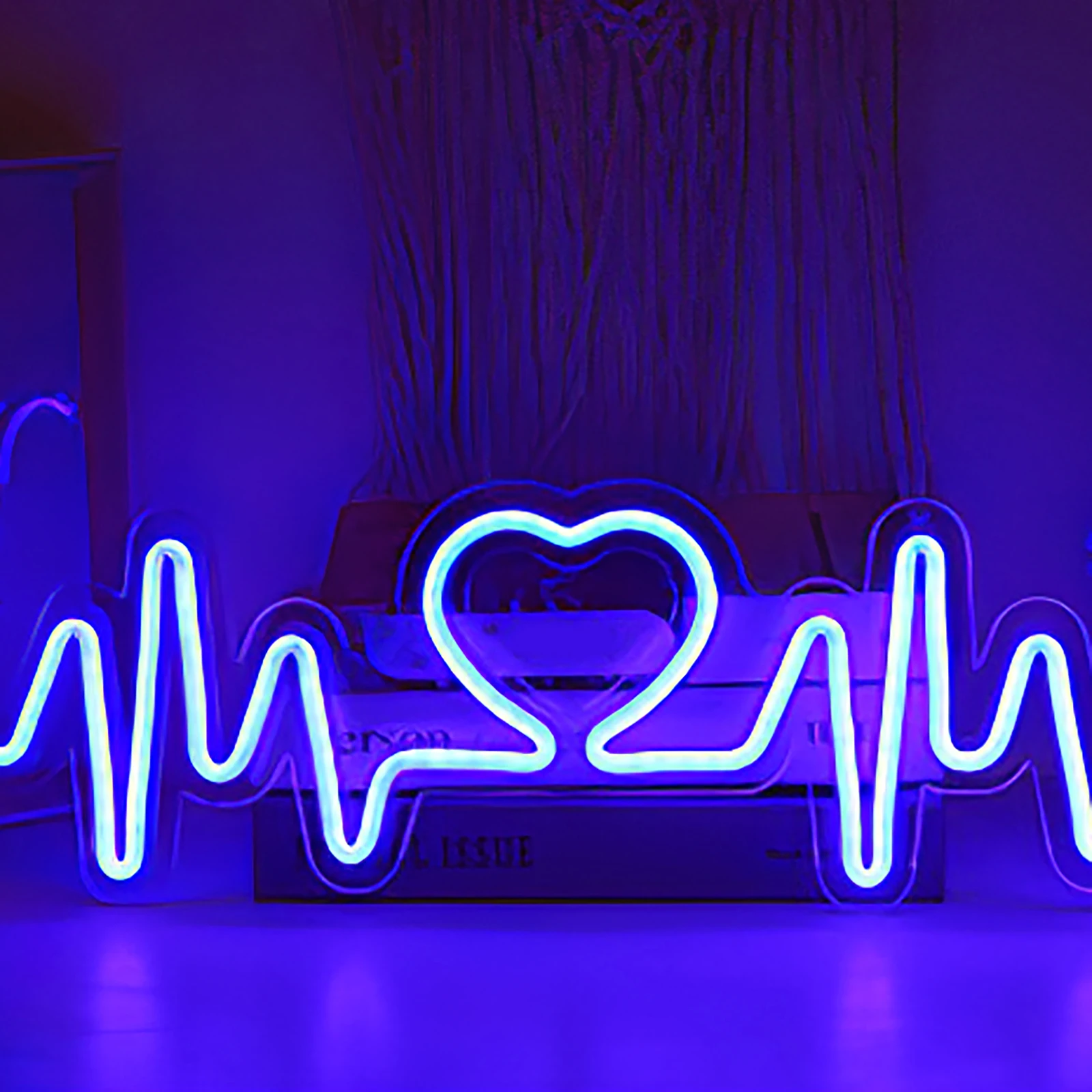 

USB Powered Landscape Lamp Electrocardiograph Heartbeat Neon Sign Light Decor Wall Light Ambience Lamp Lounge Bar Ambience Light