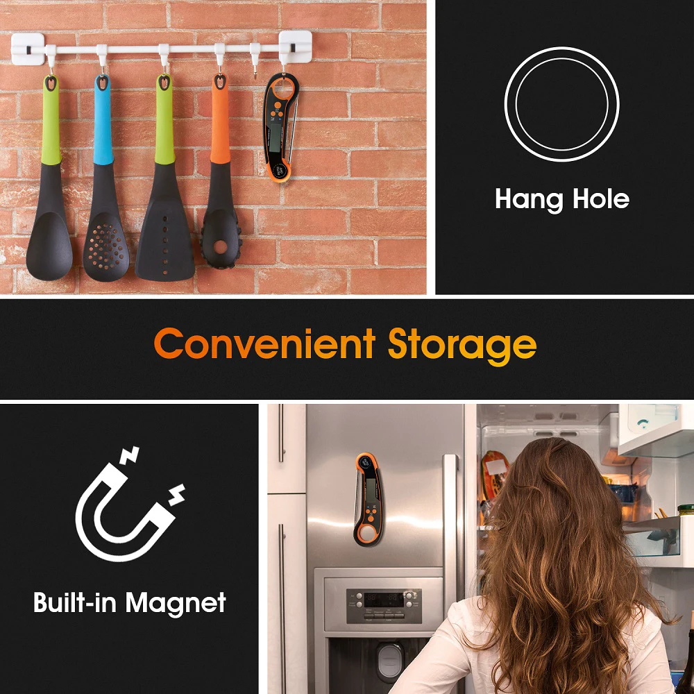 Пищевой термометр AIRMSEN кухонный цифровой для мяса барбекю водонепроницаемый