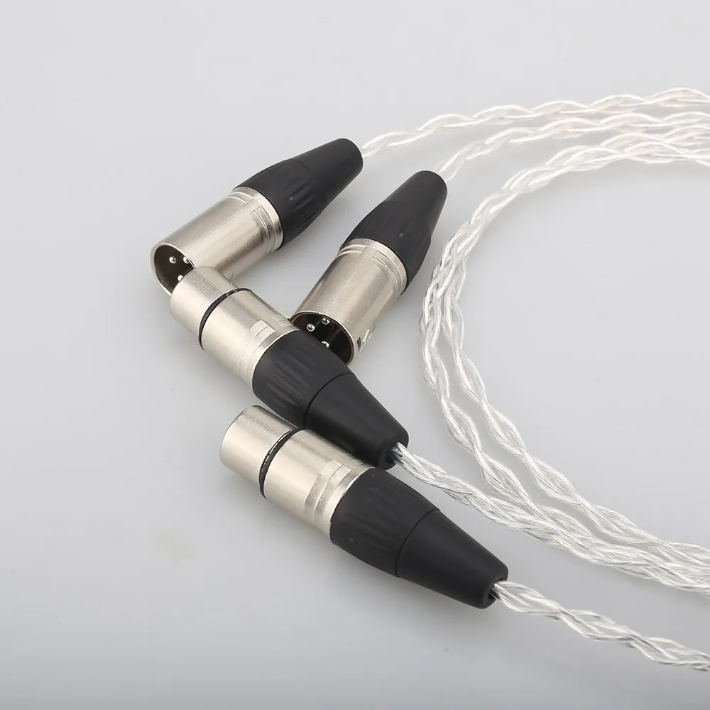 Пара 8AG одиночные посеребренные XLR штырь гнездо сбалансированный аудиокабель для