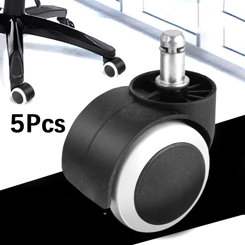 5pcs Hardware Office Chair Wheels Furniture Sofa Roller Brake Replacement Accessories Black Swivel | Обустройство дома