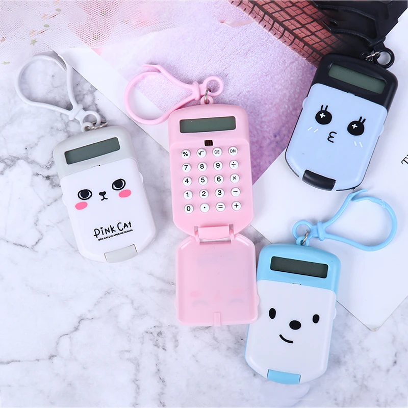 Мини-калькулятор Kawaii портативный цифровой калькулятор 8 дисплеев мультяшный