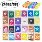 Слюдяная пудра в коробке, Цветовая мерная смола, жемчужный пигмент, Золотой минерал ручной работы