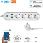 Умный удлинитель AUBESS с 3 USB-портами, автономный переключатель с несколькими розетками, работает с приложением TuyaSmart Life, работает с Alexa и Google Home 2021