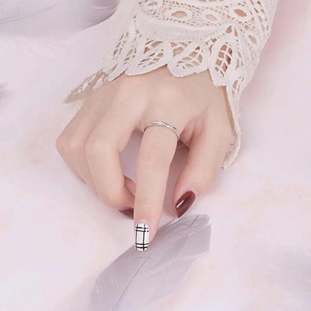 1 пара модных недорогих парных колец серебряного цвета регулируемые стразы