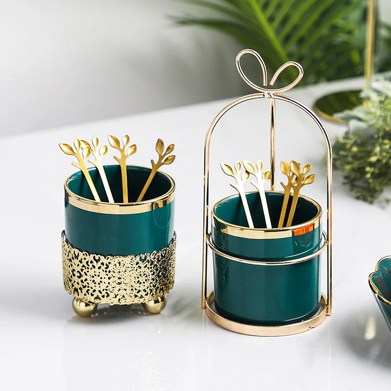 Мраморная керамическая банка для хранения стеклянный контейнер набор ложек и