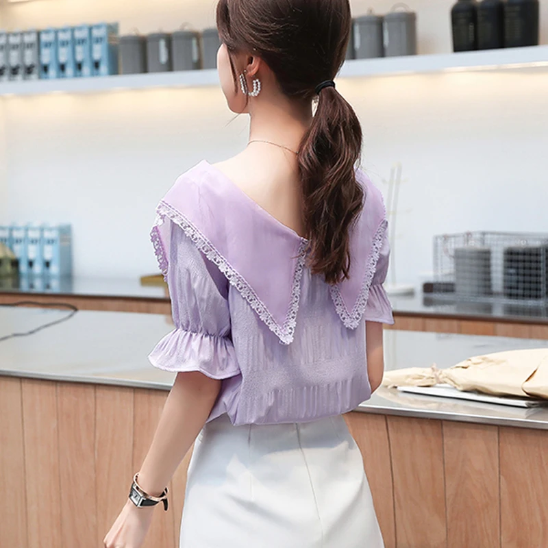 повседневные блузы с оборками женские топы 2019 новая многослойная женская