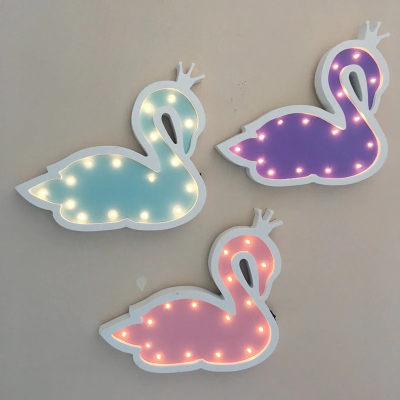 1 шт. деревянный Настольный светильник Ins Стиль Лебедь Улитка Форма Мультфильм