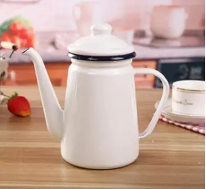 

1.1L Enamel Coffee Pot Hand Tea Kettle Induction Cooker Gas Stove Universal