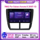 6G + 128G QLED 5G WIFI Android 10 для Subaru Forester Impreza 2008 2009 2010 2011 2012 2013 автомобильный DVD мультимедийный плеер стерео радио