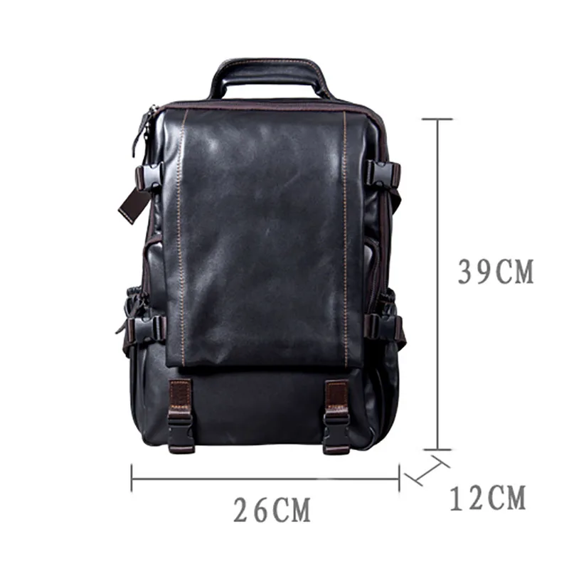 Рюкзак из натуральной воловьей кожи мужской брендовый дизайнерский школьный