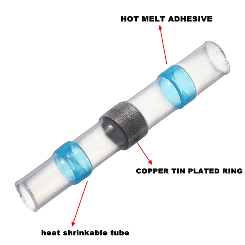 Водонепроницаемый термоусадочный соединитель для припоя 250 шт. усадочная втулка