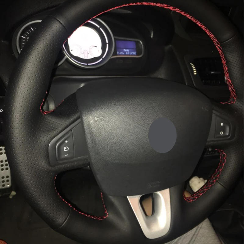 Оплетка рулевого колеса MEWANT из черной искусственной кожи для Renault Fluence ZE 2009-2016 Megane