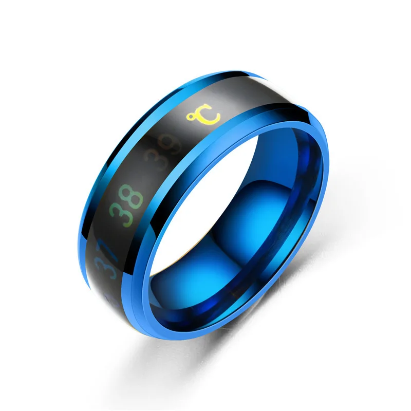 

Smart sensor temperature mood Men's Women's Couple teens rings Titanium steel Electroplat ring Round Simplicity fashion jewelry