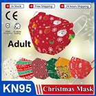 Рождественская маска KN95 FFP2 для взрослых, маскариллы, необычные, оригинальные, корейские, 4-слойная, новогодняя маска для лица с принтом Санта-Клауса FFP2MASK