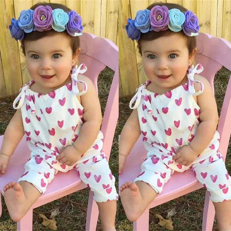 

Baby Jumpsuits Tiny Cottons 2018 Belt Infant Red Heart Long Baby Girl Rompers Overalls Jumpsuit For Newborns