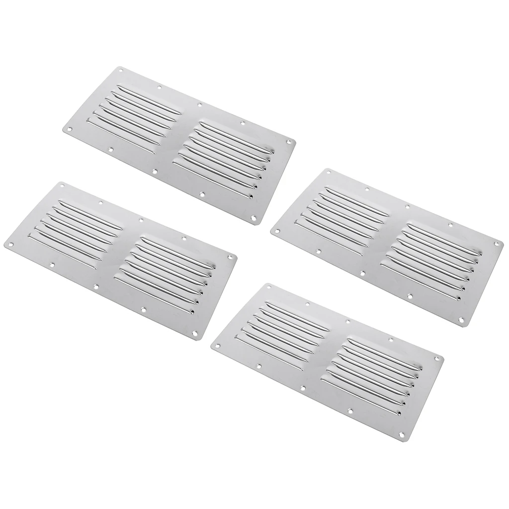 

4pcs 23x11.5cm Stainless Steel Louvered Vent Louver Ventilation Boat Marine