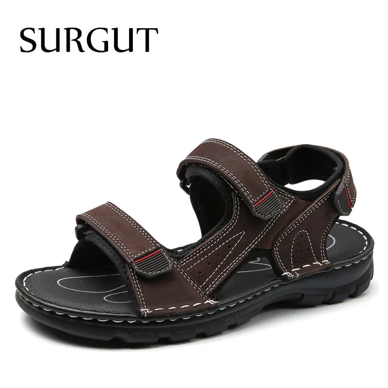 

SURGUT Casual Men Sandals Summer Shoes Breathable Comfort Slip On Plus Size Open Shoes Soft Beach Men Sandals Sandalias Hombre